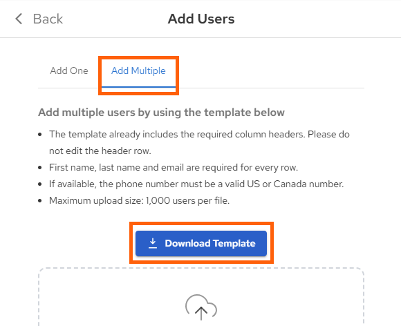 Amplify Add Multiple Users Screen.png